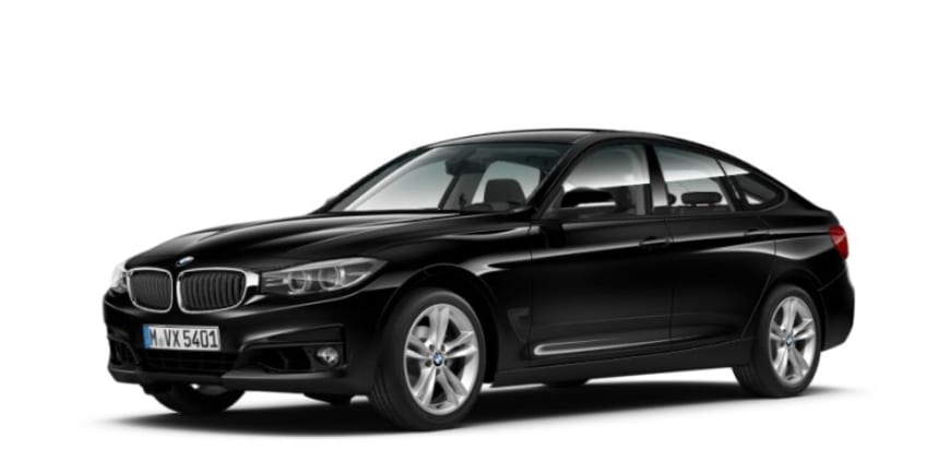 BMW Série 3 Gran Turismo noire vue de trois quarts